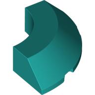 Lego Brick Round Corner 4 x 4 x 1 with Bottom Cut Outs, No Studs, Flat Top / Dark Turquoise