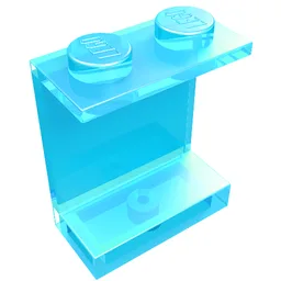 Panel 1 x 2 x 2 [Solid Studs] / Trans-Light Blue