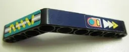 Technic, Liftarm, Modified Bent Thick 1 x 9 (6 - 4) with Yellow Spring and Arrows Pattern (Stickers) - Set 8245