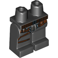 Lego Hips and Black Legs with Dark Brown Belt, Utility Belt, Straps print / Black