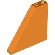 Lego Brick Sloped 55° 1 x 6 x 5 with Bottom Stud Holders / Orange