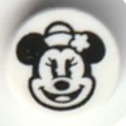 Tile Round 1 x 1 with Classic Minnie Mouse Print
