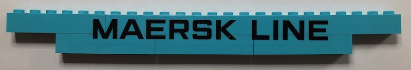 Lego Stickered Assembly 24 x 1 x 2 with Black 'MAERSK LINE' Pattern Model Right Side (Sticker) - Set 10241
