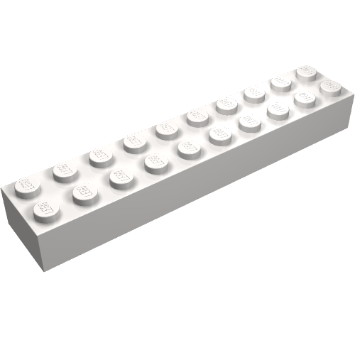 Lego Brick 2 x 10 / Very Light Bluish Gray