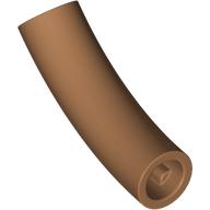 Lego Brick Round 1 x 1 D. Tube with 45° Elbow and Axle Holes (Crossholes) at Each End / Medium Nougat