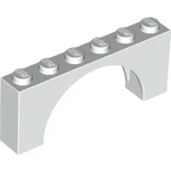 Brick Arch 1 x 6 x 2 - Thin Top without Reinforced Underside [New Version] / White