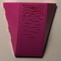 Wedge 4 x 4 Triple Curved No Studs with Red Wavy Lines (Abilisk Skin) Pattern (Sticker) - Set 76081 / Dark Pink