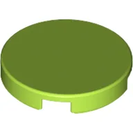 Tile Round 2 x 2 with Bottom Stud Holder / Lime