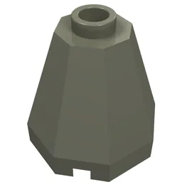 Cone 2 x 2 x 1 2/3 Octagonal, Open Stud / Dark Gray