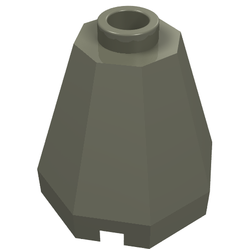 Lego Cone 2 x 2 x 1 2/3 Octagonal, Open Stud / Dark Gray