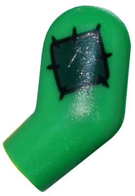 Lego Arm, Left with Dark Green Patch Pattern / Green
