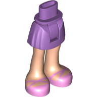Lego Minidoll Hips and Short Skirt with Light Nougat Legs with Bright Pink Strap Shoes Print / Medium Lavender