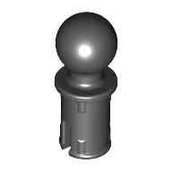 Technic Pin with Friction Ridges Lengthwise and Towball / Black
