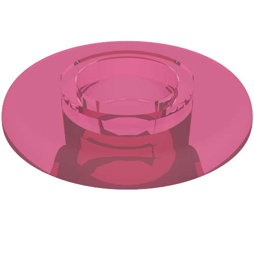 Lego Clikits Bead, Ring Thin Large with Hole and High Connector / Trans-Pink