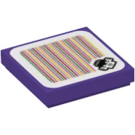 Tile 2 x 2 with Spiny Cheep Cheep and Barcode Print (Sticker) / Dark Purple