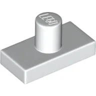 Tile Special 1 x 2 with Minifig Neck Pin / White