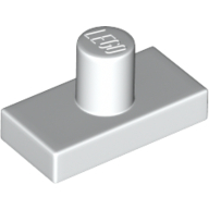 Lego Tile Special 1 x 2 with Minifig Neck Pin / White