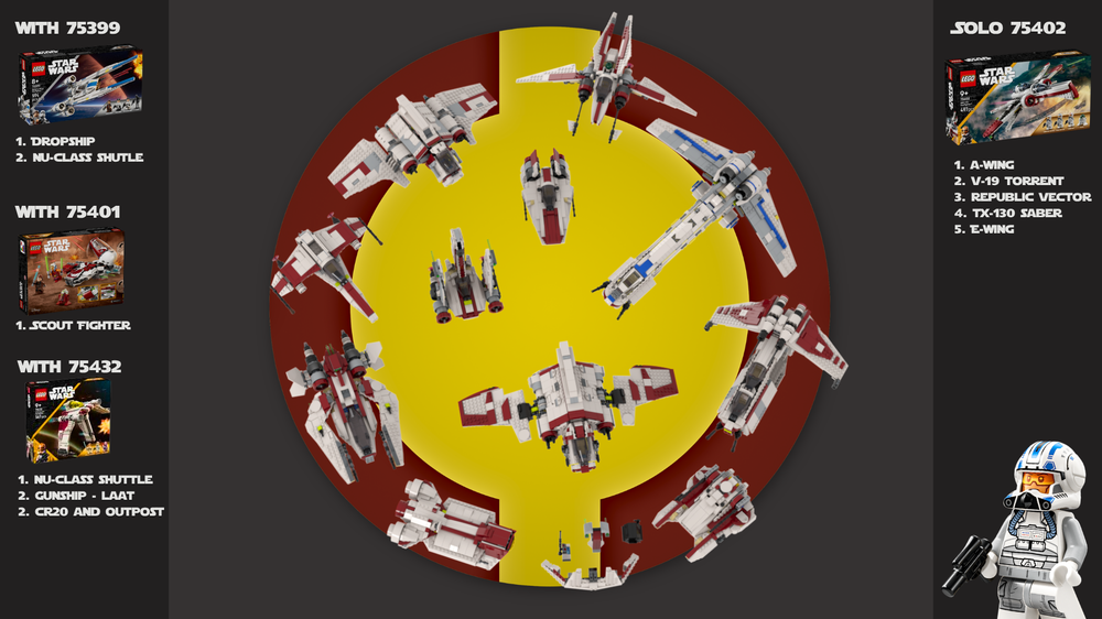 Lego ARC-170 alternatives and partial alternatives bundle - 9 models and counting