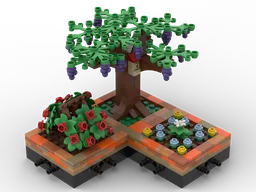 Modular Park/Garden - pole bean, Wisteria tree and flower arrangement