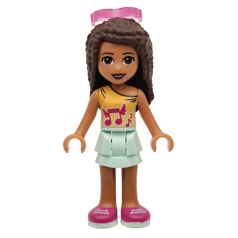 Lego Andrea - Bright Light Orange Top, Light Aqua Skirt, Sunglasses