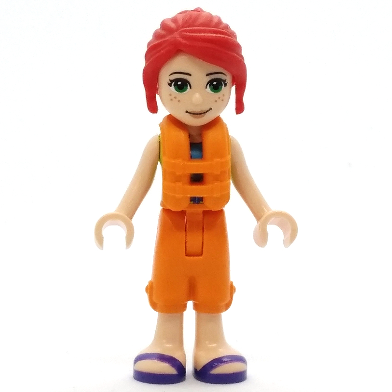 Lego Mia - Lime Top, Orange Cropped Trousers, Orange Life Vest