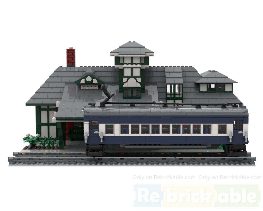 Lego Mt. Airy Station with Blueliner Train Car