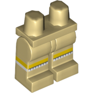 Lego Hips and Tan Legs with Yellow Knee Stripes and White Socks Print / Tan