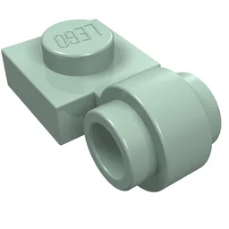 Plate Special 1 x 1 with Clip Light, Bar Hole [Thick Ring] / Sand Green