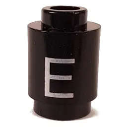 Brick Round 1 x 1 with Letter 'E' Print