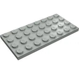 Plate 4 x 8 with Waffle Bottom / Light Gray