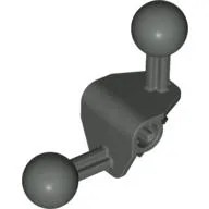 Large Figure Skeletal, Limb, Angular 90°, 4 x 4 x 2 with 2 Ball Joints, and Axle Hole / Dark Gray