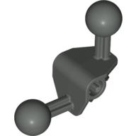 Lego Large Figure Skeletal, Limb, Angular 90°, 4 x 4 x 2 with 2 Ball Joints, and Axle Hole / Dark Gray