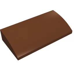 Brick Curved 2 x 4 x 2/3 No Studs [No Bottom Tubes] / Reddish Brown