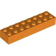 Brick 2 x 8 / Orange