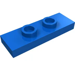 Plate Special 1 x 3 with 2 Studs with Groove and Inside Stud Holder (Jumper) / Blue