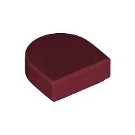 Tile Round 1 x 1 Half Circle / Dark Red