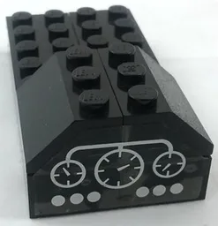 Stickered Assembly 8 x 4 x 2 with White Control Panel with Gauges and Buttons Pattern (Sticker) - Set 7810