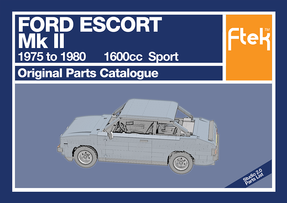 Lego Ford Escort 1600 Sport Mk II - 1975 to 1980 - Original Parts Catalogue