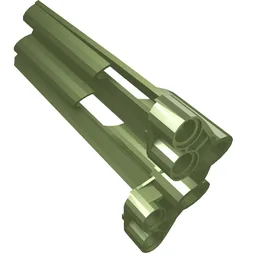 Technic Panel Fairing # 4 Large Long, Large Holes, Side B / Metallic Green