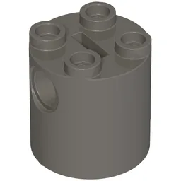 Brick Round 2 x 2 x 2 Robot Body, Axle Holder '+' Orientation / Dark Bluish Gray