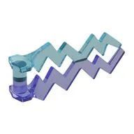 Wave / Lightning Angular, Double with Marbled Trans-Purple Pattern