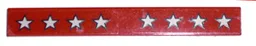 Tile 1 x 8 with 8 White Stars Pattern (Stickers) - Set 5561
