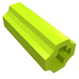 Technic Axle Connector Smooth [with x Hole + Orientation] / Lime