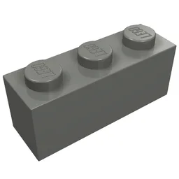Brick 1 x 3 / Dark Bluish Gray
