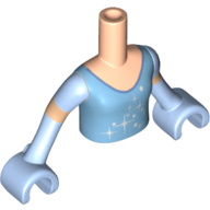 Lego Minidoll Torso Girl with Light Nougat Arms and Hands with Black Dress print
