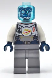 Droid - Flat Silver Torso, Legs, Trans-Light Blue Head