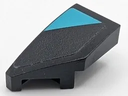 Wedge 2 x 1 x 2/3 Left with Medium Azure Triangle Pattern (Sticker) - Set 76905