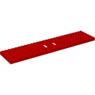 Vehicle Base, Train 6 x 28 with Two 1 x 2 Openings [3 Round Holes Each End] / Red