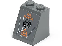 Slope 65 2 x 2 x 2 with Bottom Tube with 'FUEL INJECTION', Filler Cap and Scratches Pattern (Sticker) - Set 8964