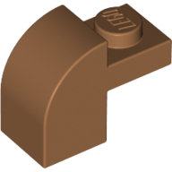 Lego Brick Curved 1 x 2 x 1 1/3 with Curved Top / Medium Nougat